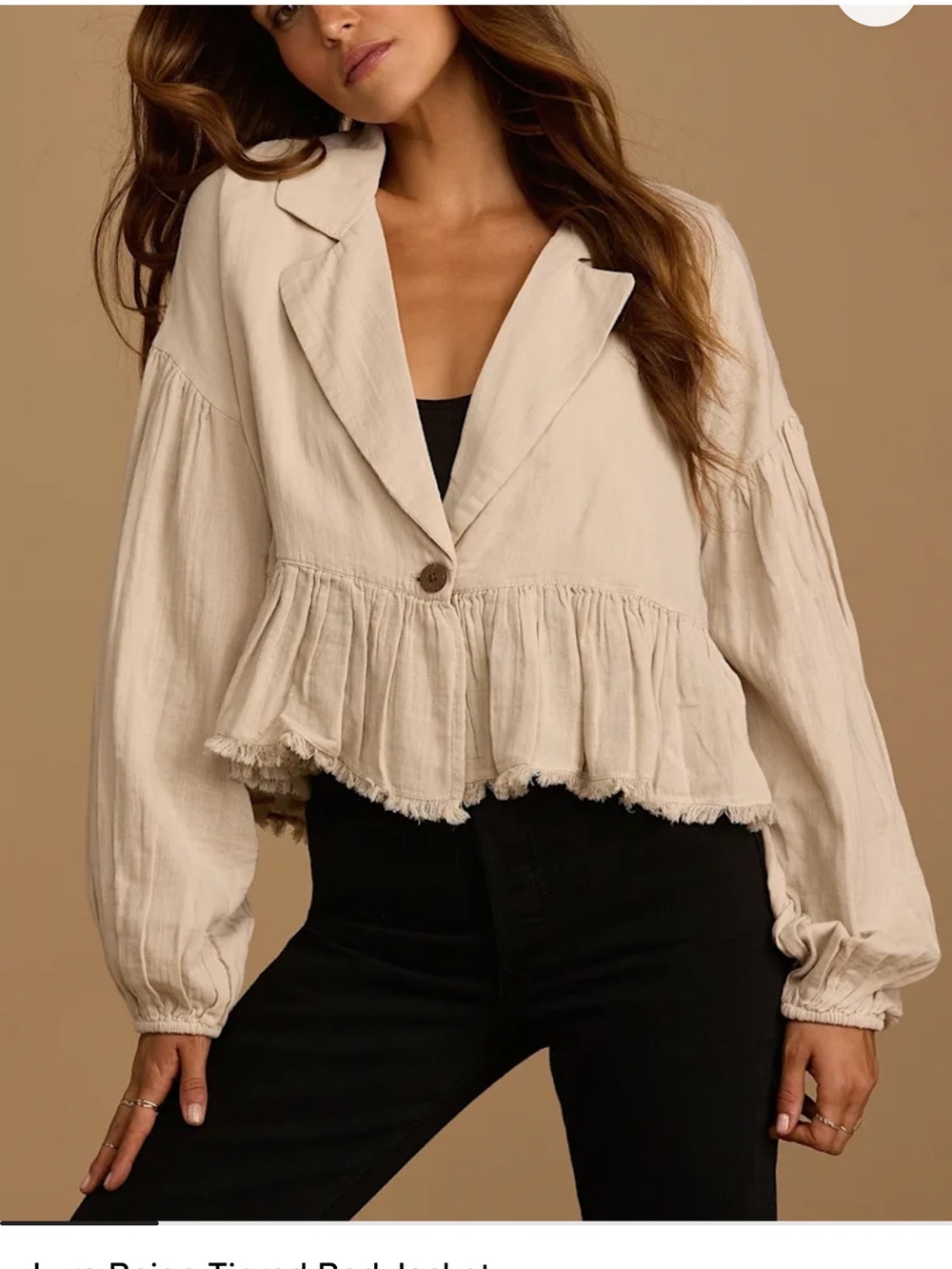 Free People Lyra beige tiered Jacket